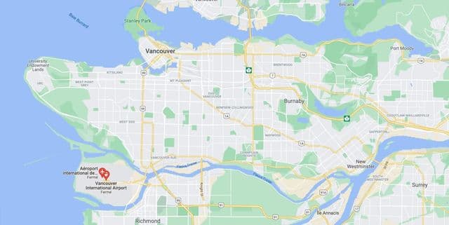 Plan des aéroports de Vancouver