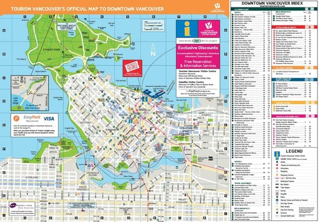 Plan du centre ville de Vancouver