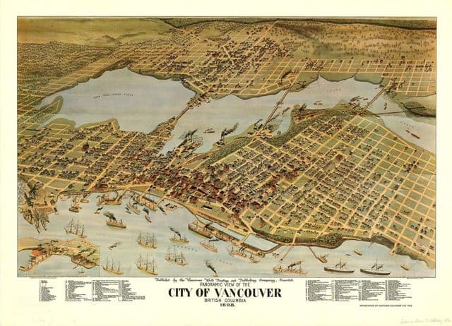 Plan antique de Vancouver