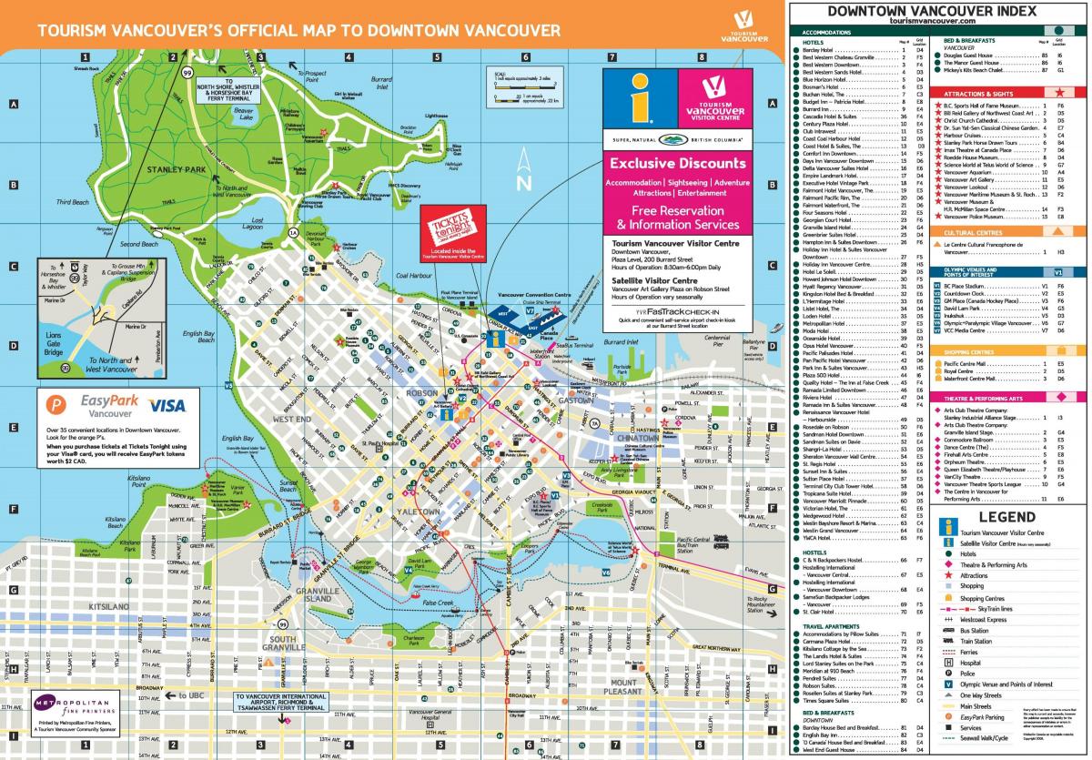 Plan du centre ville de Vancouver