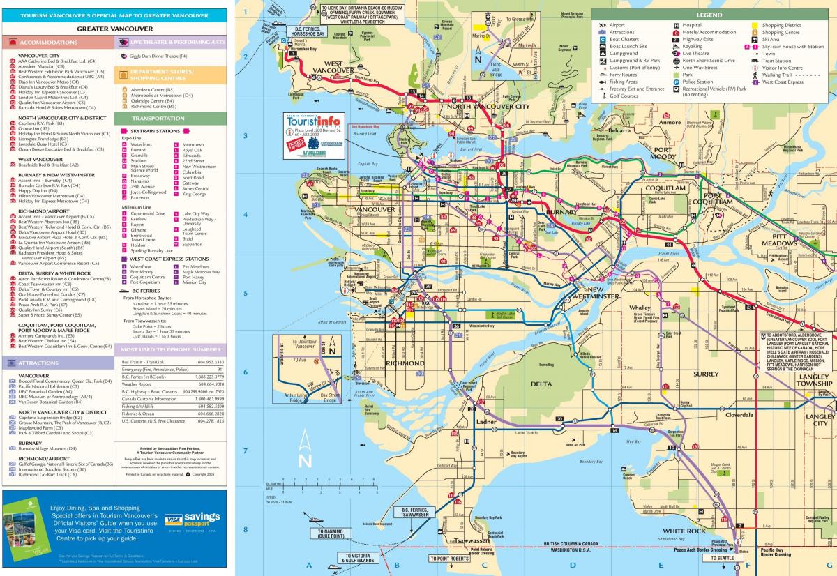 Plan des routes de Vancouver