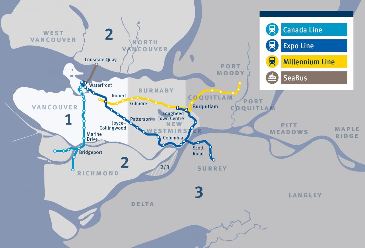 Plan du chemin de fer de Vancouver