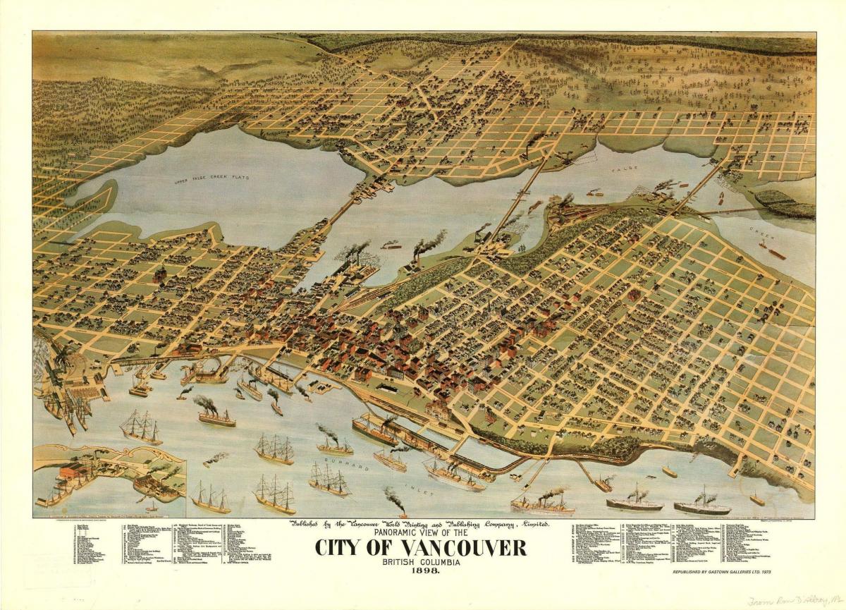 Plan antique de Vancouver